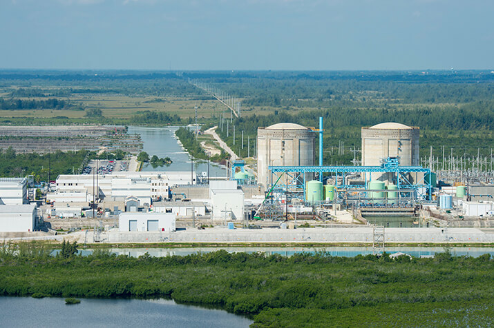 Aerials of the Turkey Point Nuclear Power Plant in Florida City, Fla.