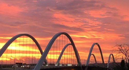 Frederick Douglass Memorial Bridge at sunset