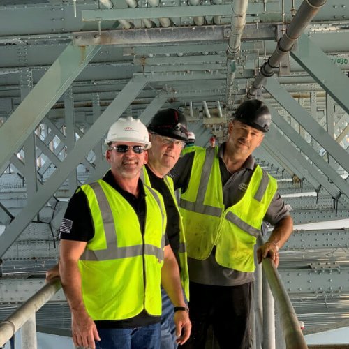 The crew inspecting Throgs Neck Bridge